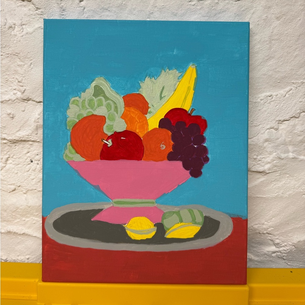 Colorful Fruit Bowl Painting